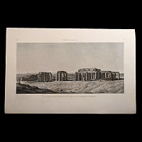 Very Large Egyptian Expedition Lithograph of the Memnonium at Thebes