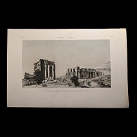 Very Large Egyptian Expedition Lithograph of the Memnonium at Thebes and Tomb of Ozymandias