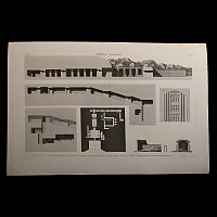 Very Large Egyptian Expedition Lithograph of the Memnonium at Thebes
