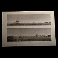 Very Large Egyptian Expedition Lithograph of Views of Alexandria