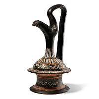 Greek Apulian Blackware Epichysis with Floral Design