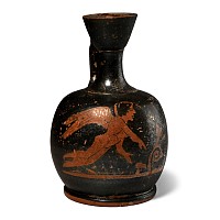Greek Red-Figure Lekythos with Eros