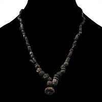Roman and Later Black Glass Bead Necklace String