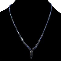 Roman Deep Blue Glass Bead Necklace String