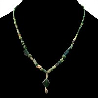 Roman Green Glass Bead Necklace String