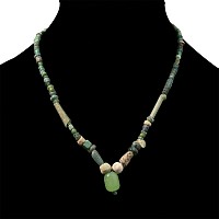 Roman Green Glass Bead Necklace String