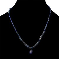 Roman Deep Blue Glass Bead Necklace String