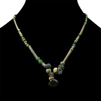 Roman Green Glass Bead Necklace String