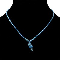 Roman Deep Blue Glass Bead Necklace String