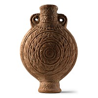 Byzantine Ceramic Pilgrim's Flask with Wreath