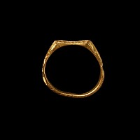 'The Otterington Hall' Medieval Inscribed Iconographic Gold Ring with Saint Christopher