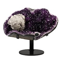Amethyst Crystal Display with Calcite