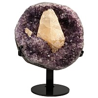Amethyst Crystal Display with Calcite