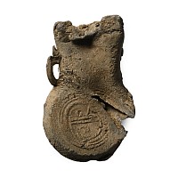 Medieval Lead Pilgrim's Holy Water Ampulla