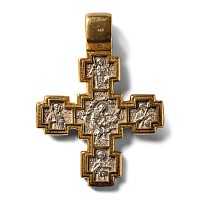 Russian Silver-Gilt Cross Pendant