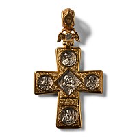 Russian Silver-Gilt Cross Pendant