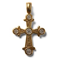 Russian Silver-Gilt Cross Pendant