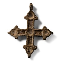 Orthodox Enamelled Bronze Cross Pendant