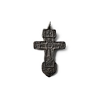 Eastern European Orthodox Bronze Cross Pendant