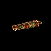 Enamelled Gold Hawking Whistle