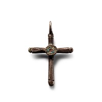 Byzantine Silver Cross Pendant with Enamel