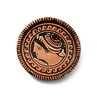 Greek Apulian Red-Figure Footed Plate with Lady of Fashion