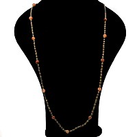 Egyptian Faience Mummy Bead Necklace with Carnelian Feature Beads