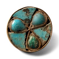 Western Asiatic Turquoise Inlaid Gold Stud