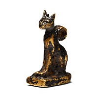 Egyptian Gold Bastet Seated Cat Amulet