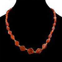 Western Asiatic Carnelian and Gold Bead Necklace