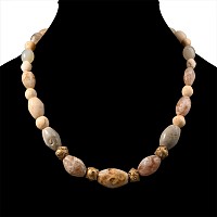 Western Asiatic Agate and Gold Bead Necklace