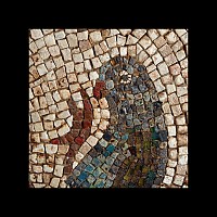 Large Late Roman Mosaic with Inlaid Glass Birds