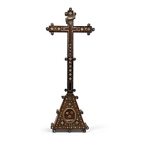 Jerusalem Cross with Inlaid Mother of Pearl and Relics of Saint Serafin
