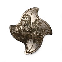 Medieval Silvered Bronze Heraldic Mount