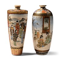 Satsuma Miniature Gilt Ceramic Vase Group