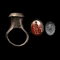 Eastern Roman Mercury Gemstone in Medieval Silver Ring