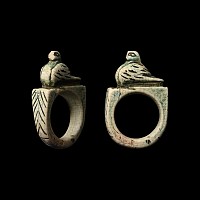 Byzantine Bone Ring with Dove