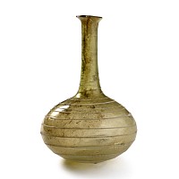 Roman Amber Glass Bottle with Trail