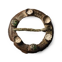 Medieval Bronze Turreted Ring Brooch