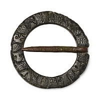 Medieval Bronze Inscribed Ring Brooch