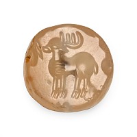Sasanian Agate Stamp Seal with Stag