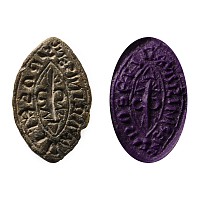 Medieval Lead Seal Matrix for Roberti Marinissni