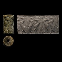 Akkadian Grey Stone Cylinder Seal