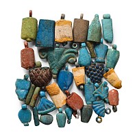 Egyptian Glazed Faience Bead and Amulet Collection