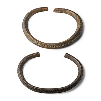 Viking Stamped Bronze Bracelet Pair