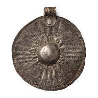 Viking Silver Stamped Shield Pendant