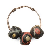 Viking Silver Necklace Pendant with Mosaic Beads