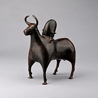Bactrian Bronze Zebu Vessel with Stopper