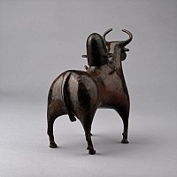 Bactrian Bronze Zebu Vessel with Stopper