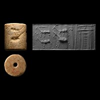Jemdet Nasr White Marble Cylinder Seal with Temple